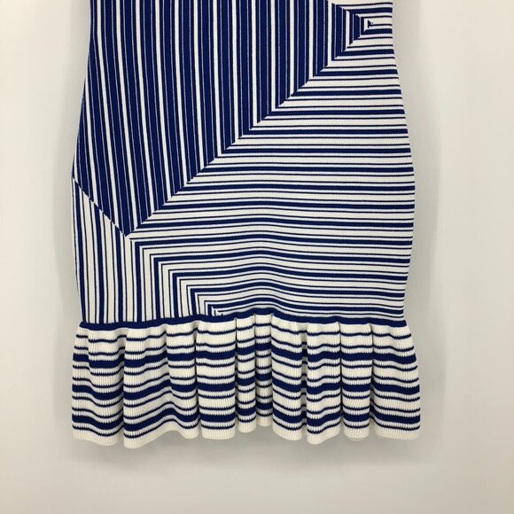 Rebecca Vallance Corsica Blue and White Stripe Off shoulder Mini ruffle dress 2 - Picture 10 of 16